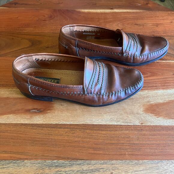 Vintage 90s BrassBoot Leather Loafers 10 Cognac Braided Moc Toe Vero Cuoio Spain main image 15